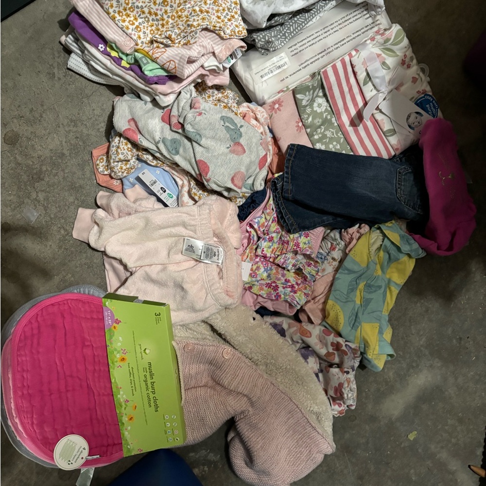Newborn and 0-3 months baby girl items